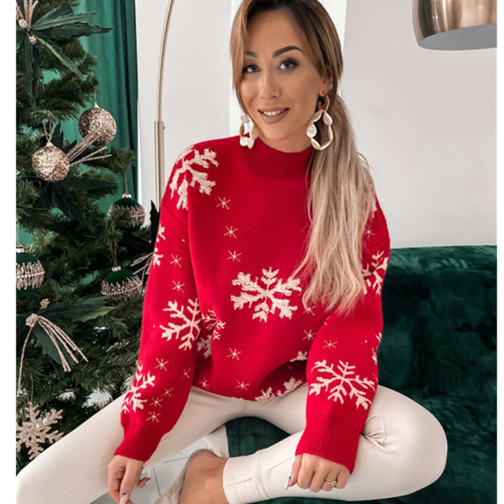 Damen Weihnachts Pullover mit Schneeflocken