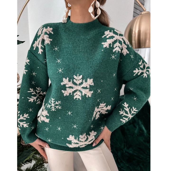 Damen Weihnachts Pullover mit Schneeflocken