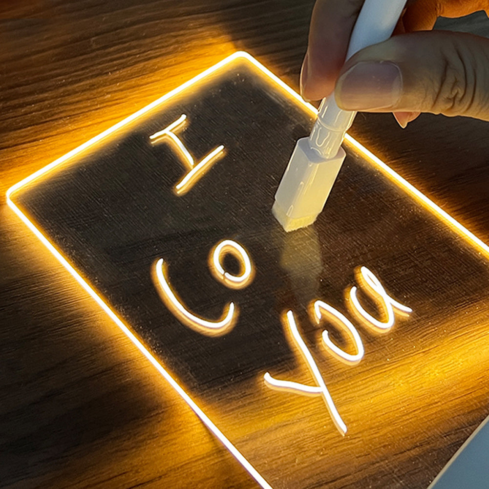 Kreatives Hinweis Bord mit Led und Stift