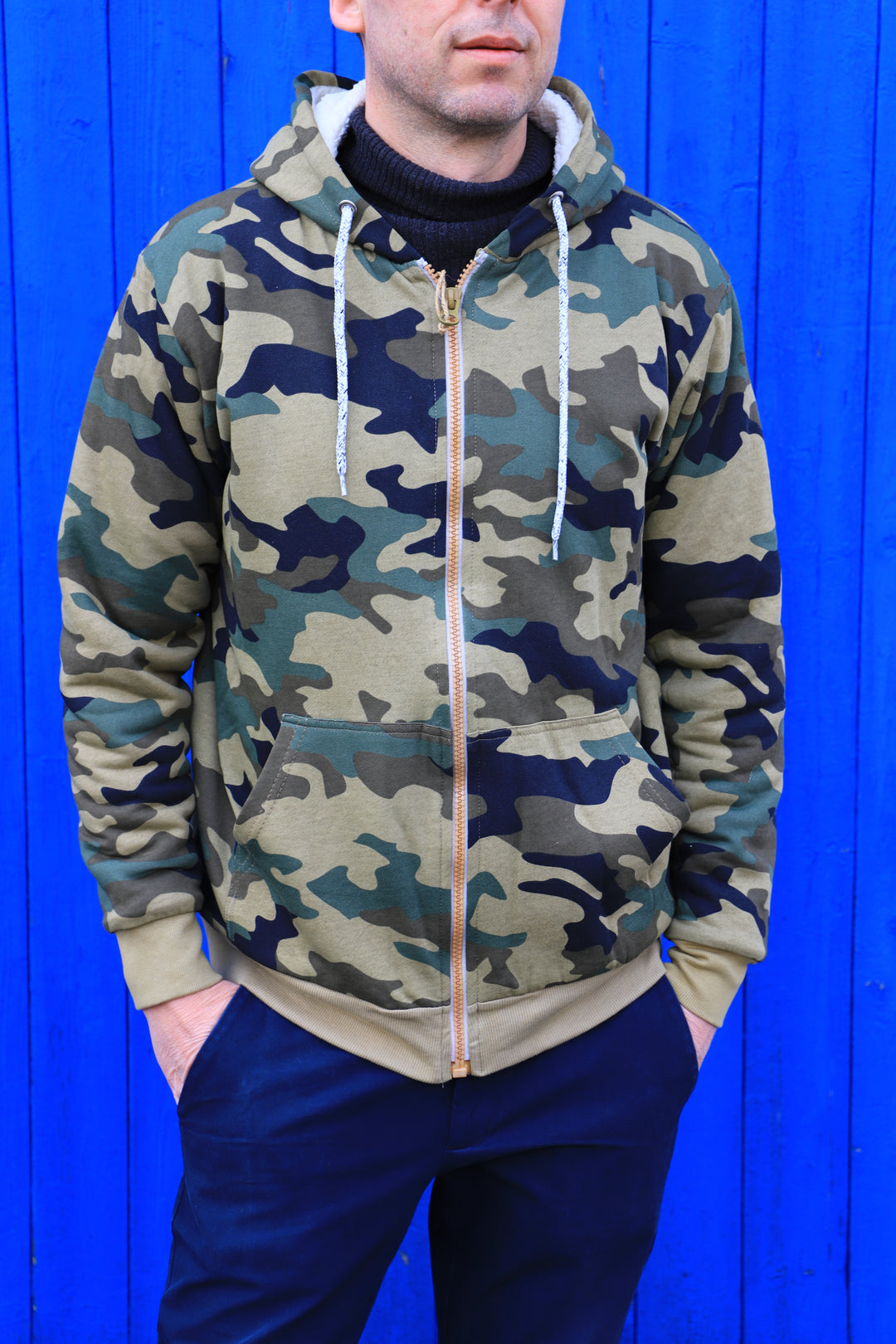 Hoddie Jacket mit weichem Teddyfell (Army)